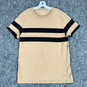 American‎ Eagle Shirt Mens Large Beige Striped Cotton Standard Fit Retro Style